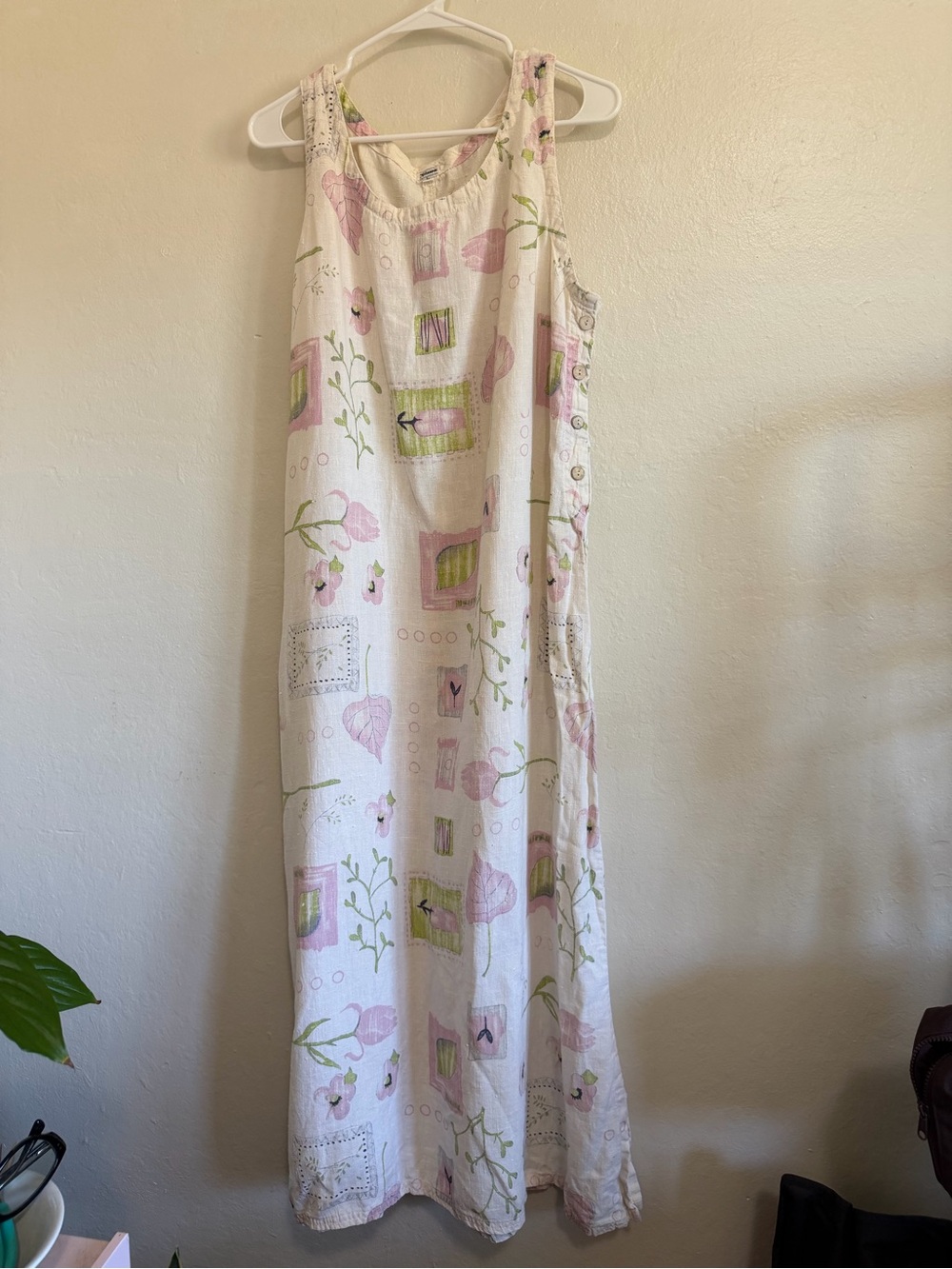 Gamor Vintage Floral Linen Blend Maxi Dress
